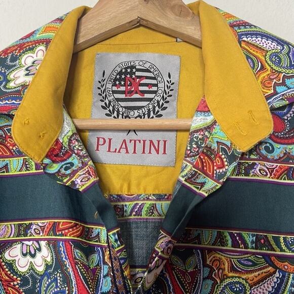 PLATINI  MULTICOLOR‎ PAISLEY PRINT  MEN'S SHIRT SIZE M - Picture 5 of 7